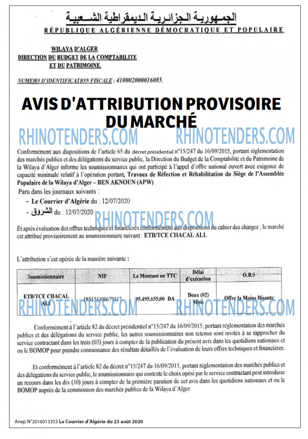 Le Courrier d'Algerie