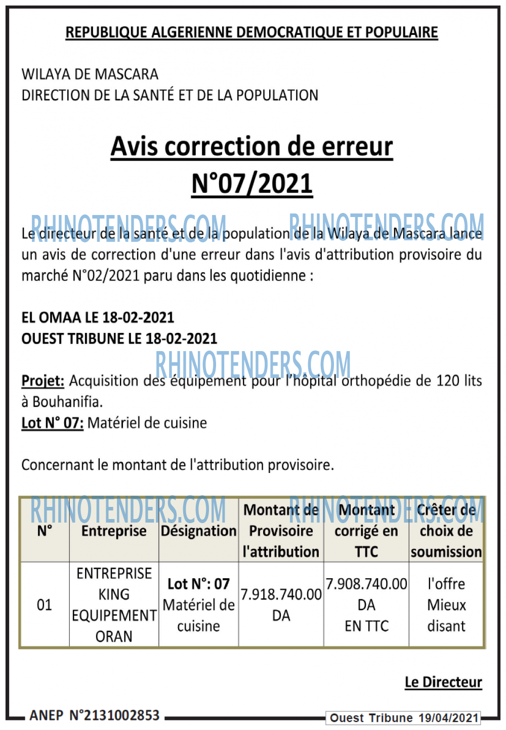 ouest TRIBUNE