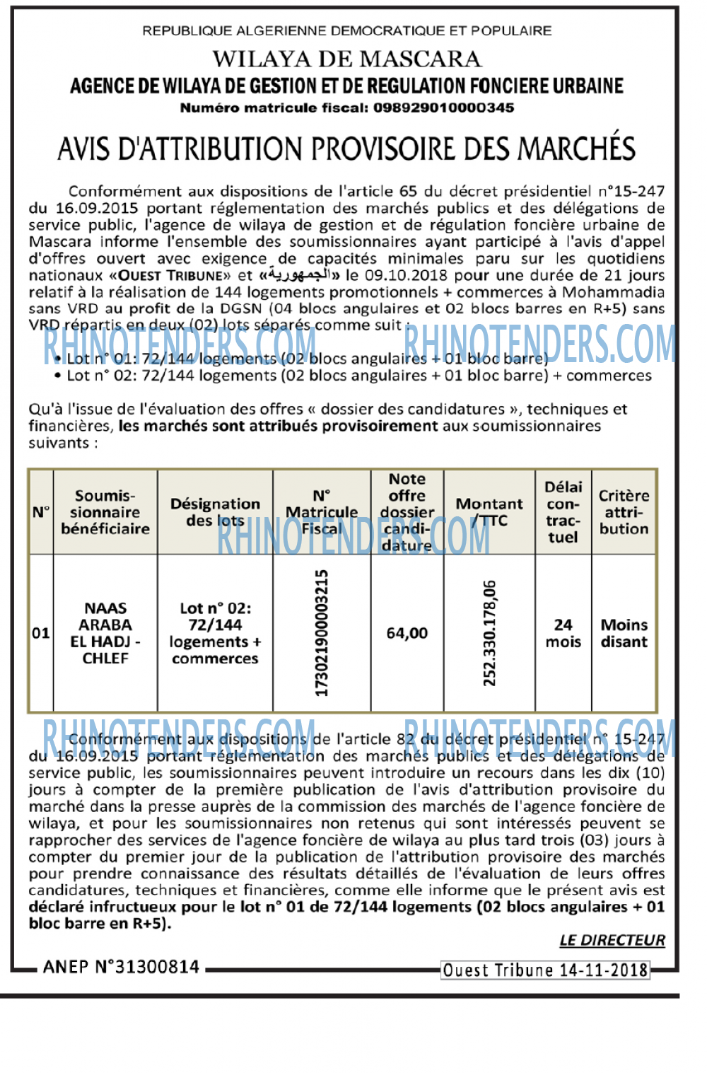 ouest TRIBUNE