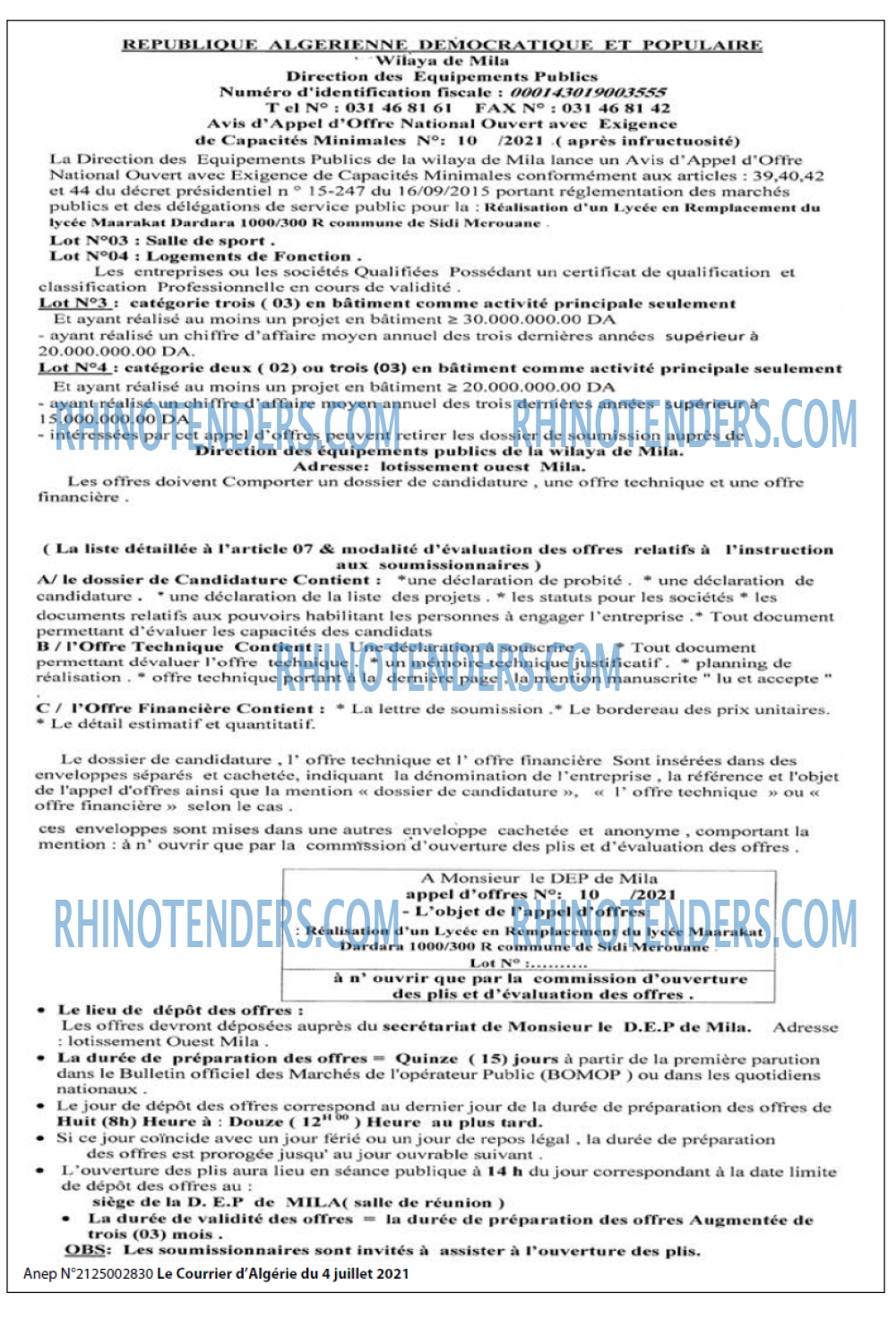 Le Courrier d'Algerie