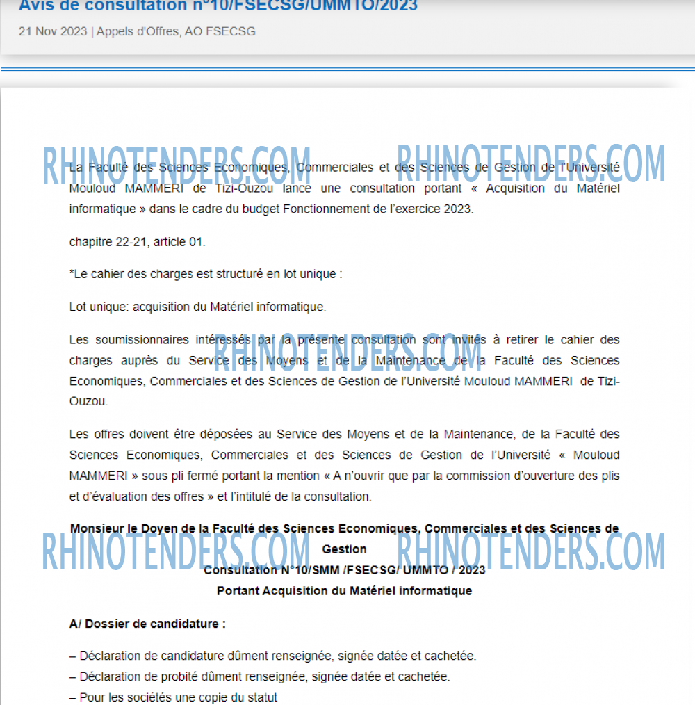 Rhinotenders