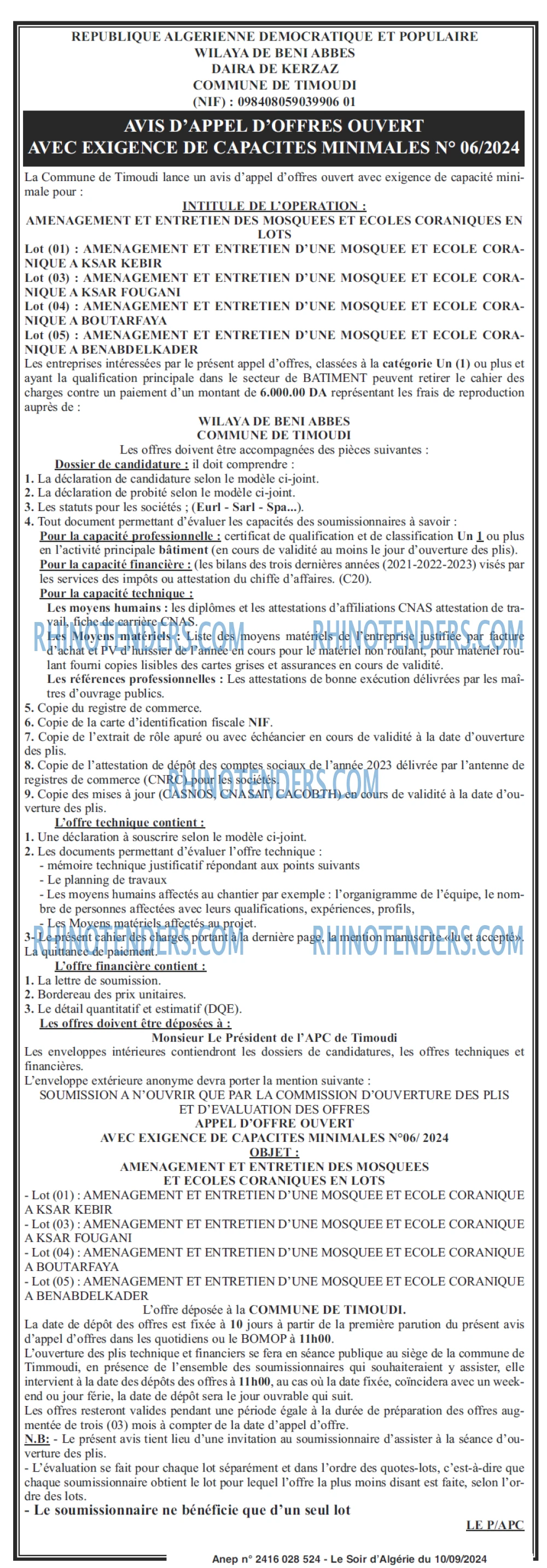 LE SOIR D'ALGERIE