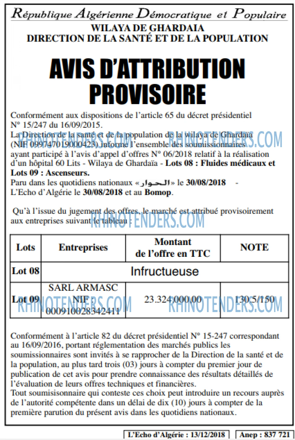 L'ECHO D'ALGERIE