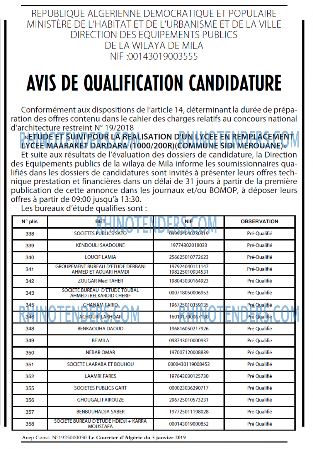 Le Courrier d'Algerie