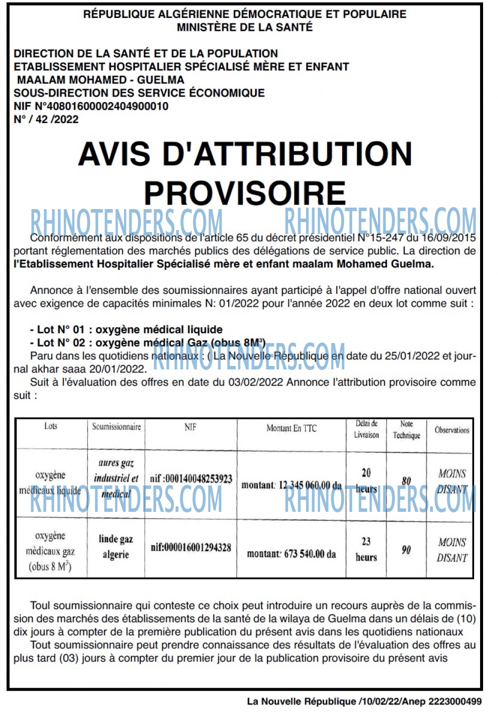 NOUVELLE REPUBLIQUE