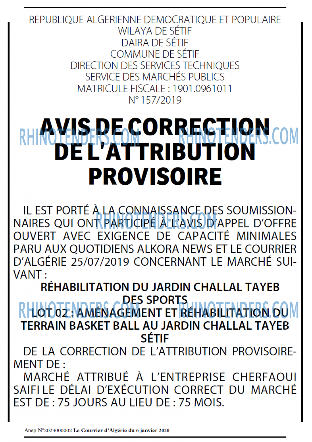Le Courrier d'Algerie