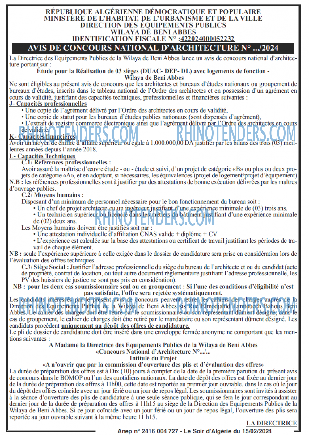 LE SOIR D'ALGERIE