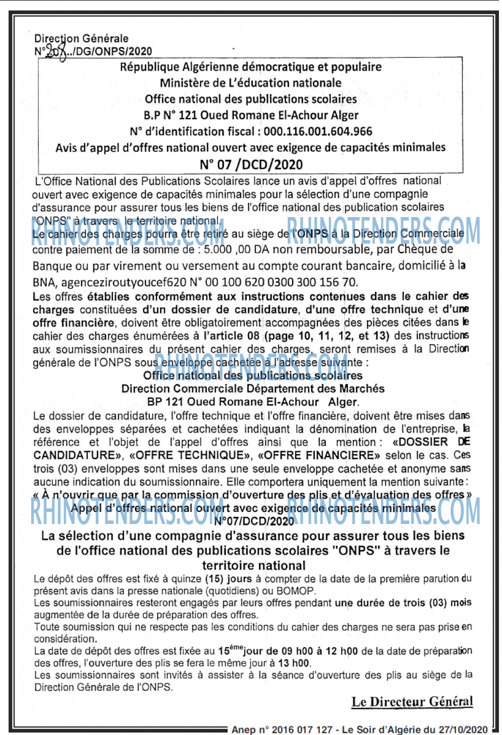 LE SOIR D'ALGERIE