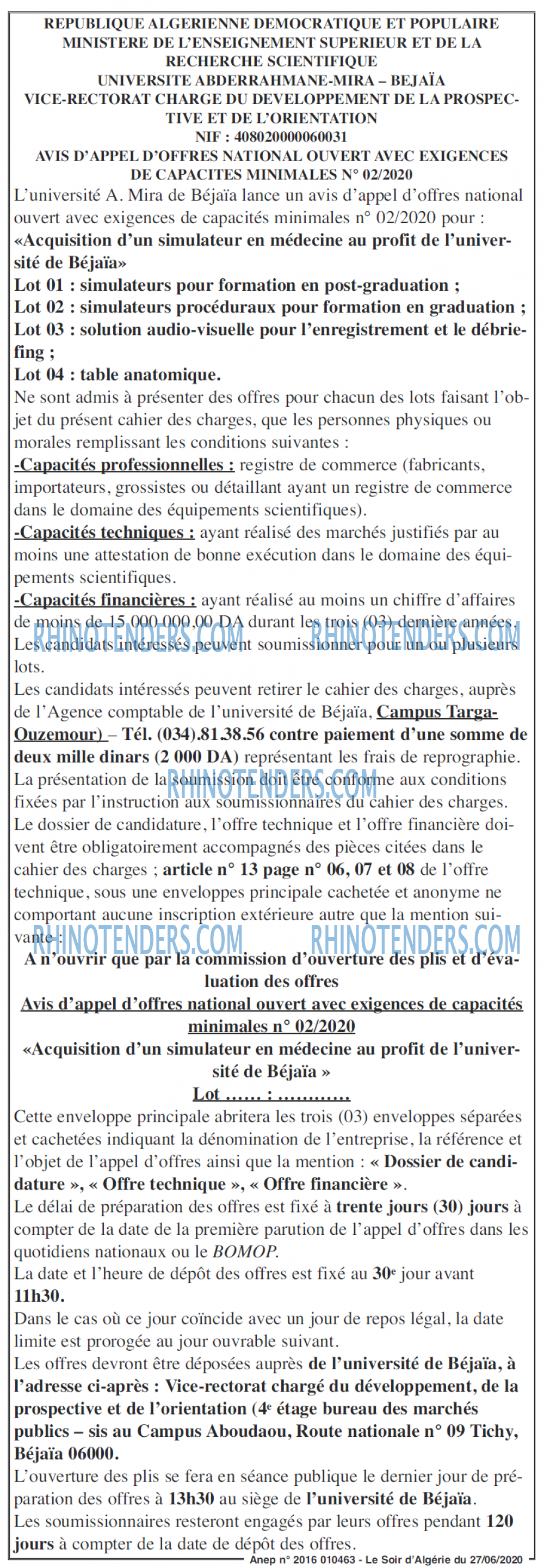 LE SOIR D'ALGERIE