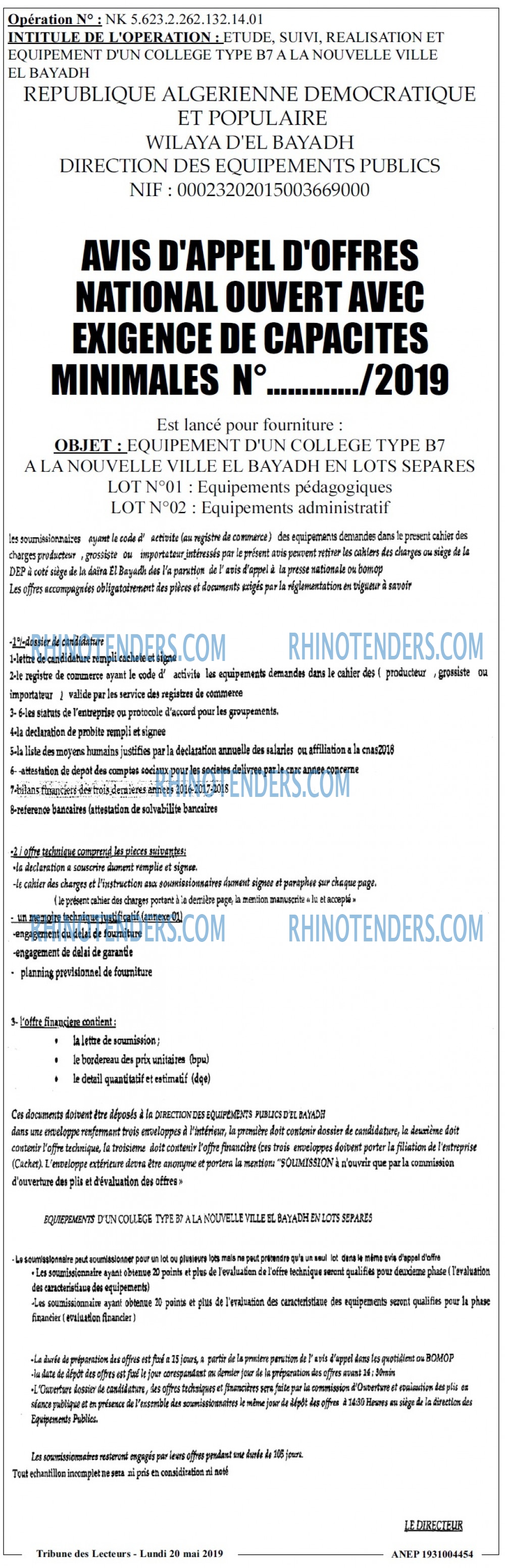 TRIBUNE DES LECTEURS