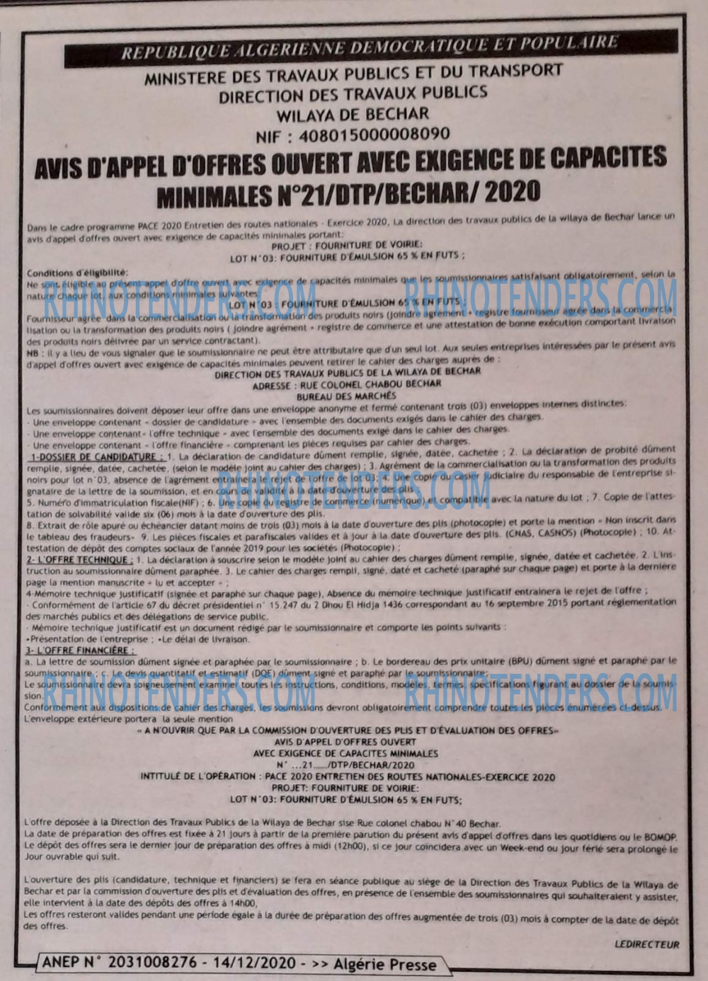 ALGERIE PRESSE