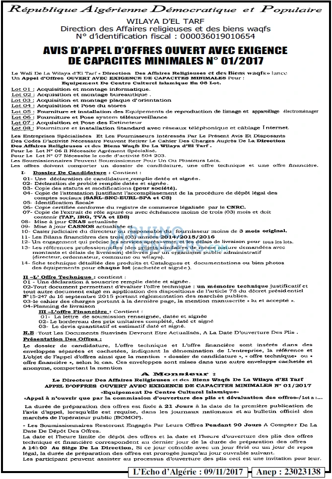 L'ECHO D'ALGERIE