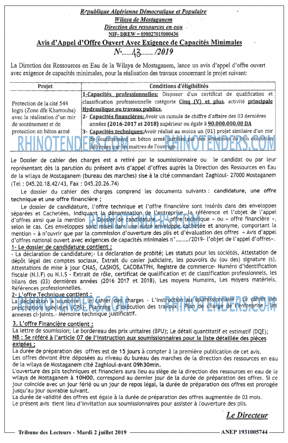 TRIBUNE DES LECTEURS