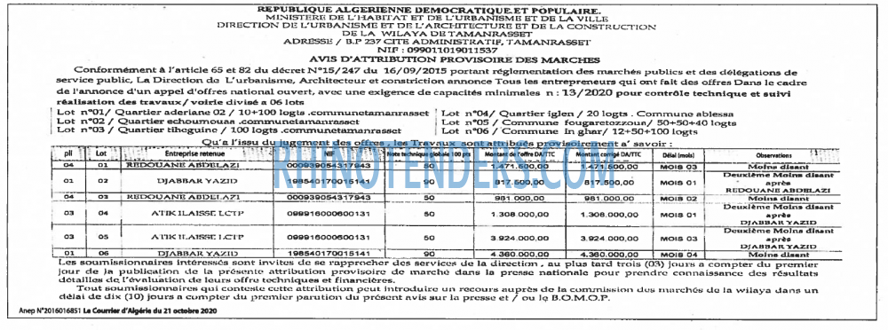 Le Courrier d'Algerie