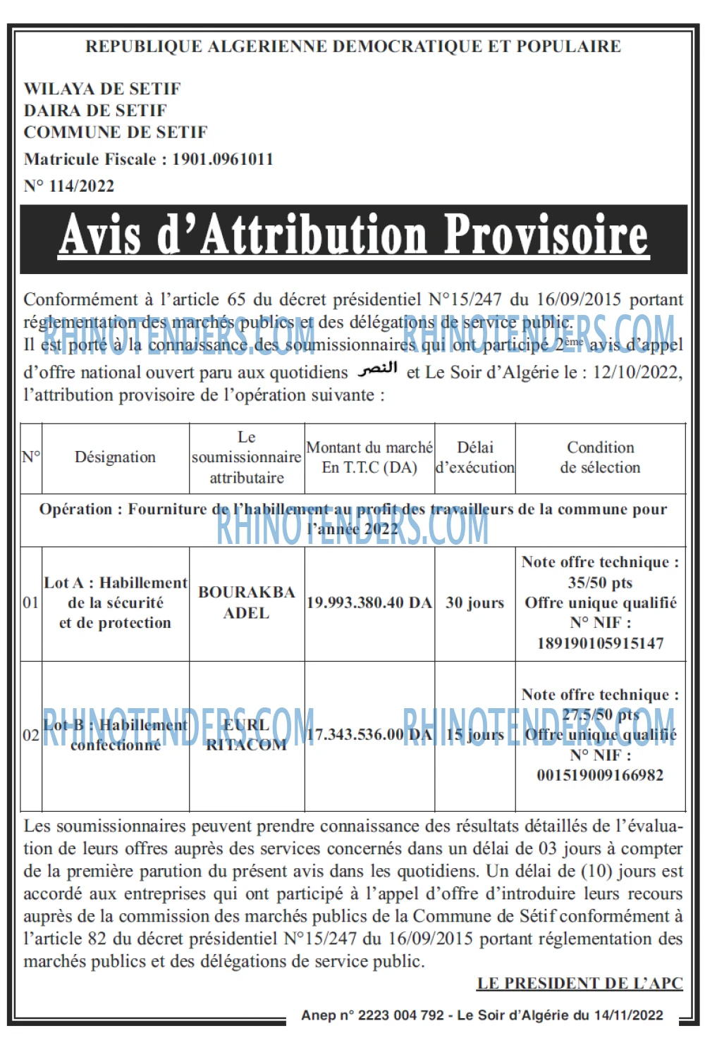 LE SOIR D'ALGERIE