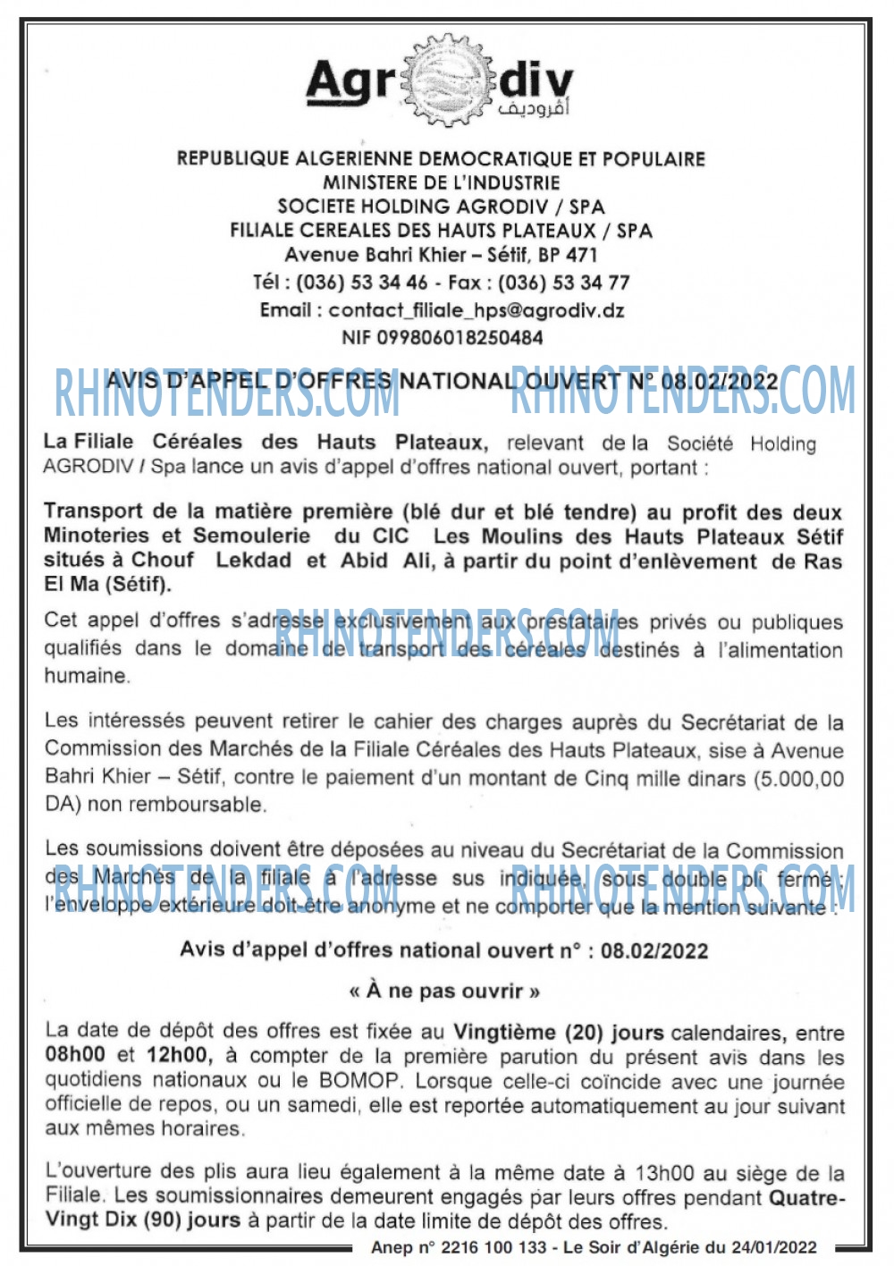 LE SOIR D'ALGERIE