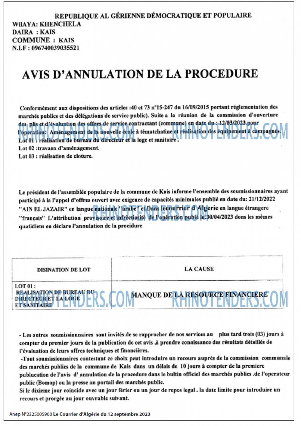 Le Courrier d'Algerie
