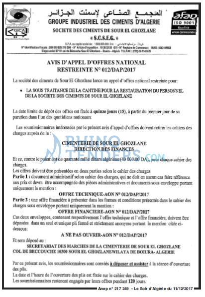 LE SOIR D'ALGERIE