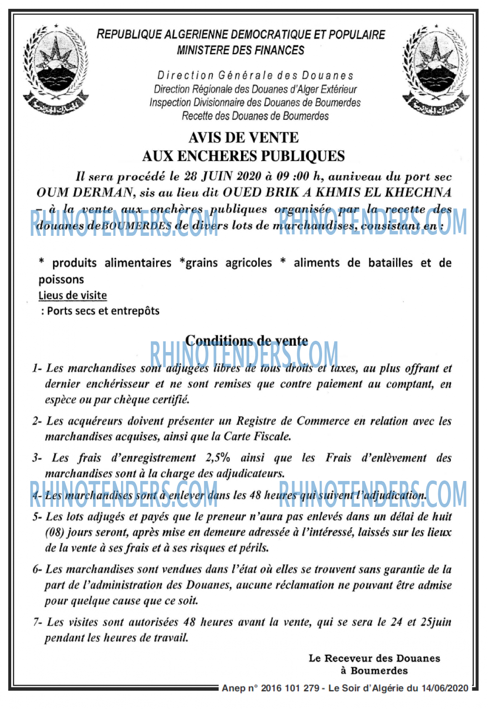 LE SOIR D'ALGERIE