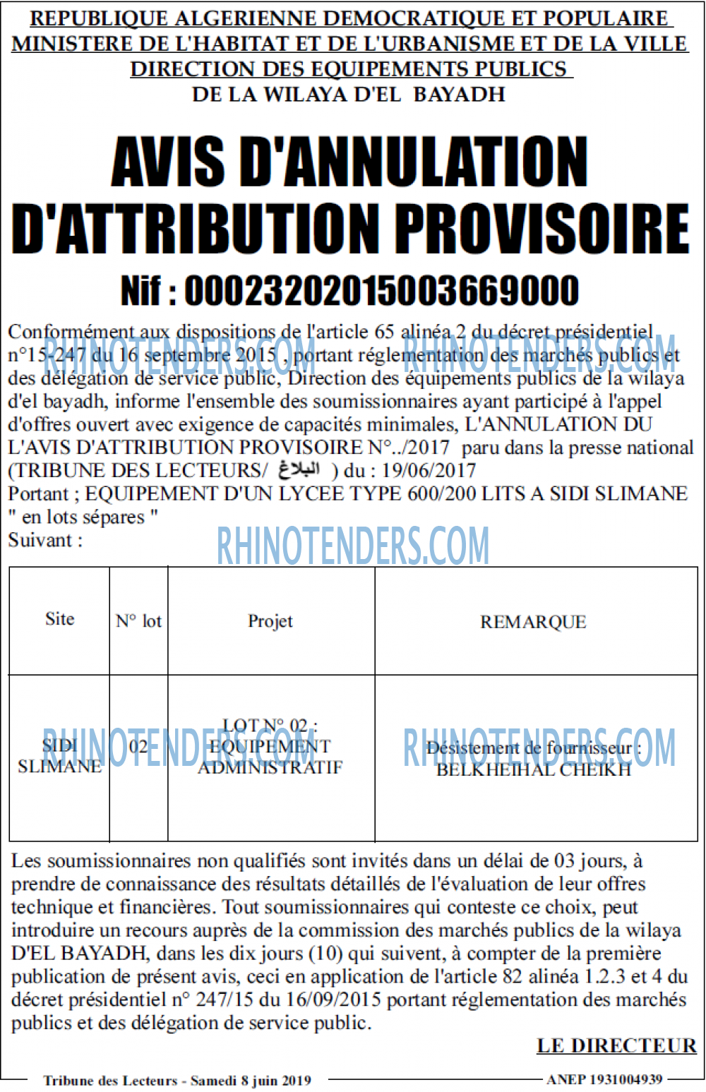 TRIBUNE DES LECTEURS