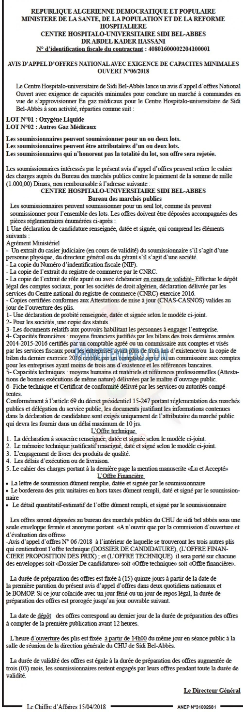 Le Chiffre d'Affaires