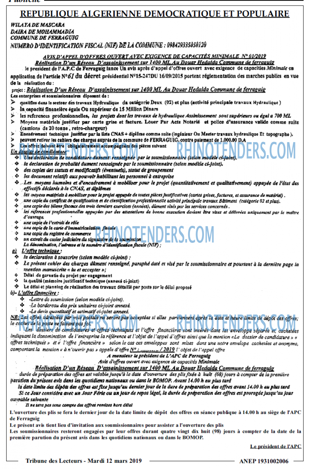 TRIBUNE DES LECTEURS