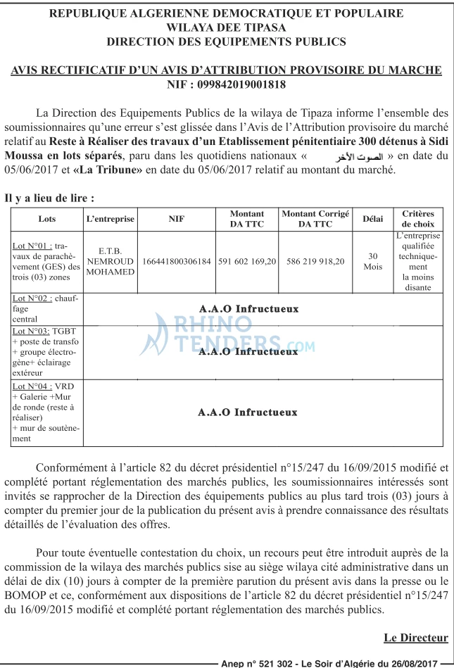 LE SOIR D'ALGERIE