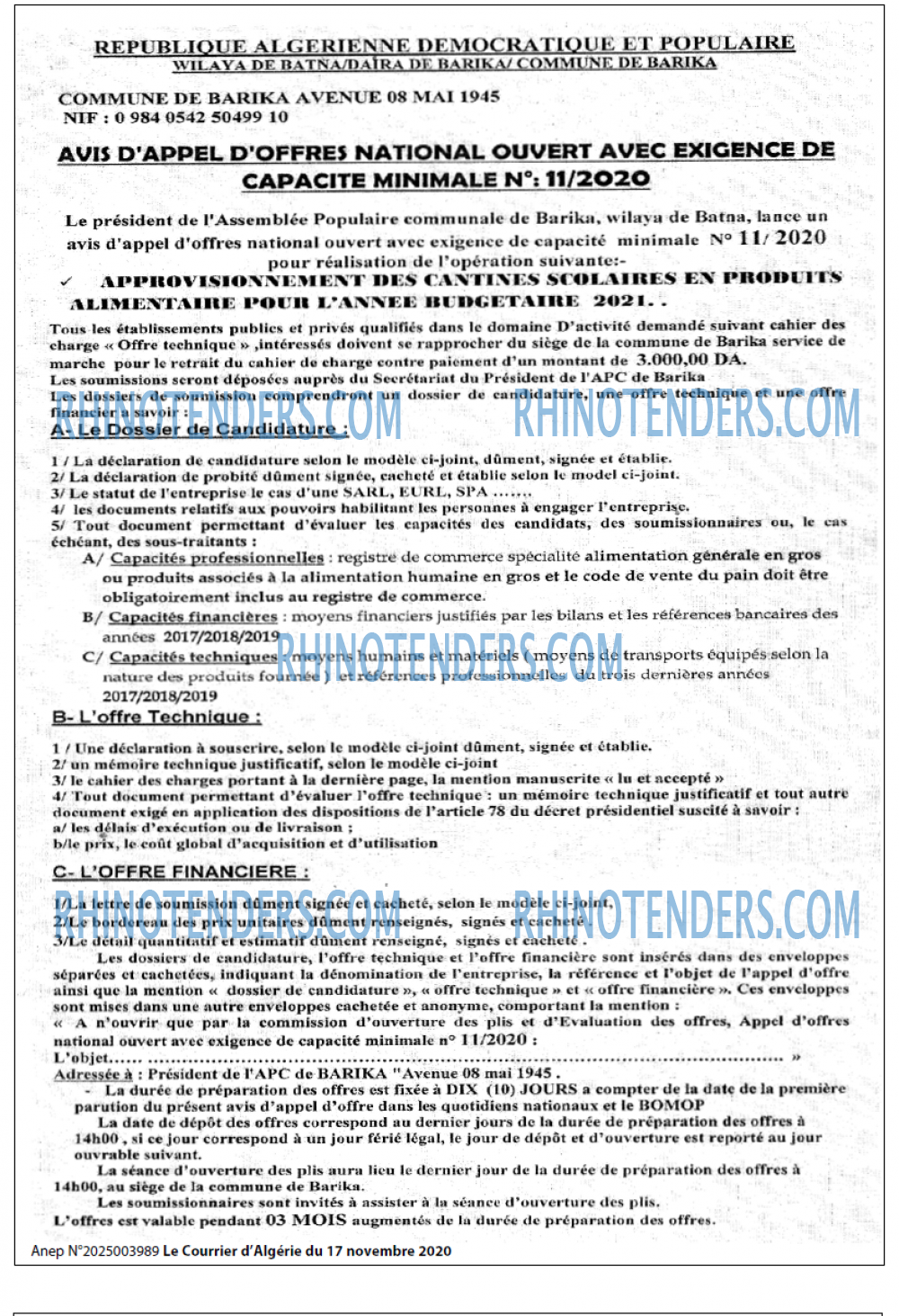 Le Courrier d'Algerie