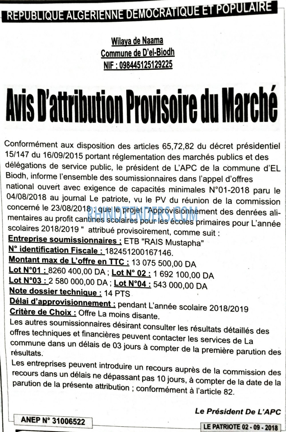 LE PATRIOTE