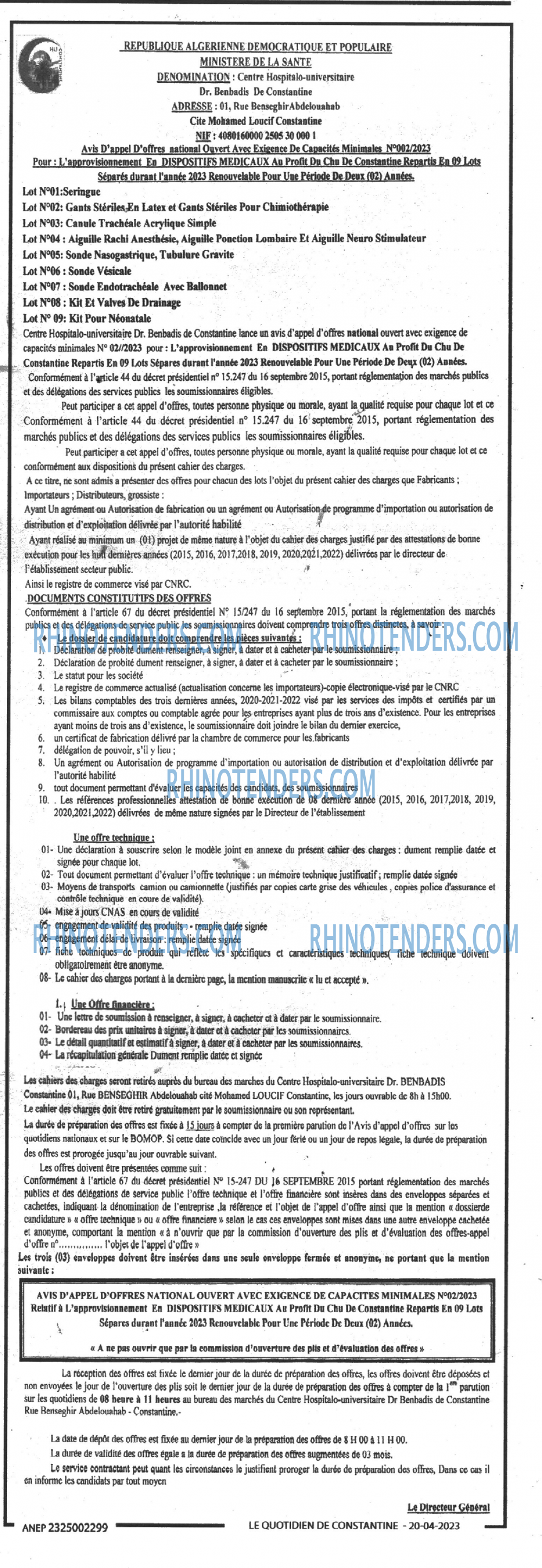 LE QUOTIDIEN DE CONSTANTINE