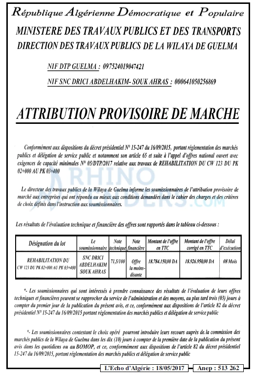 L'ECHO D'ALGERIE