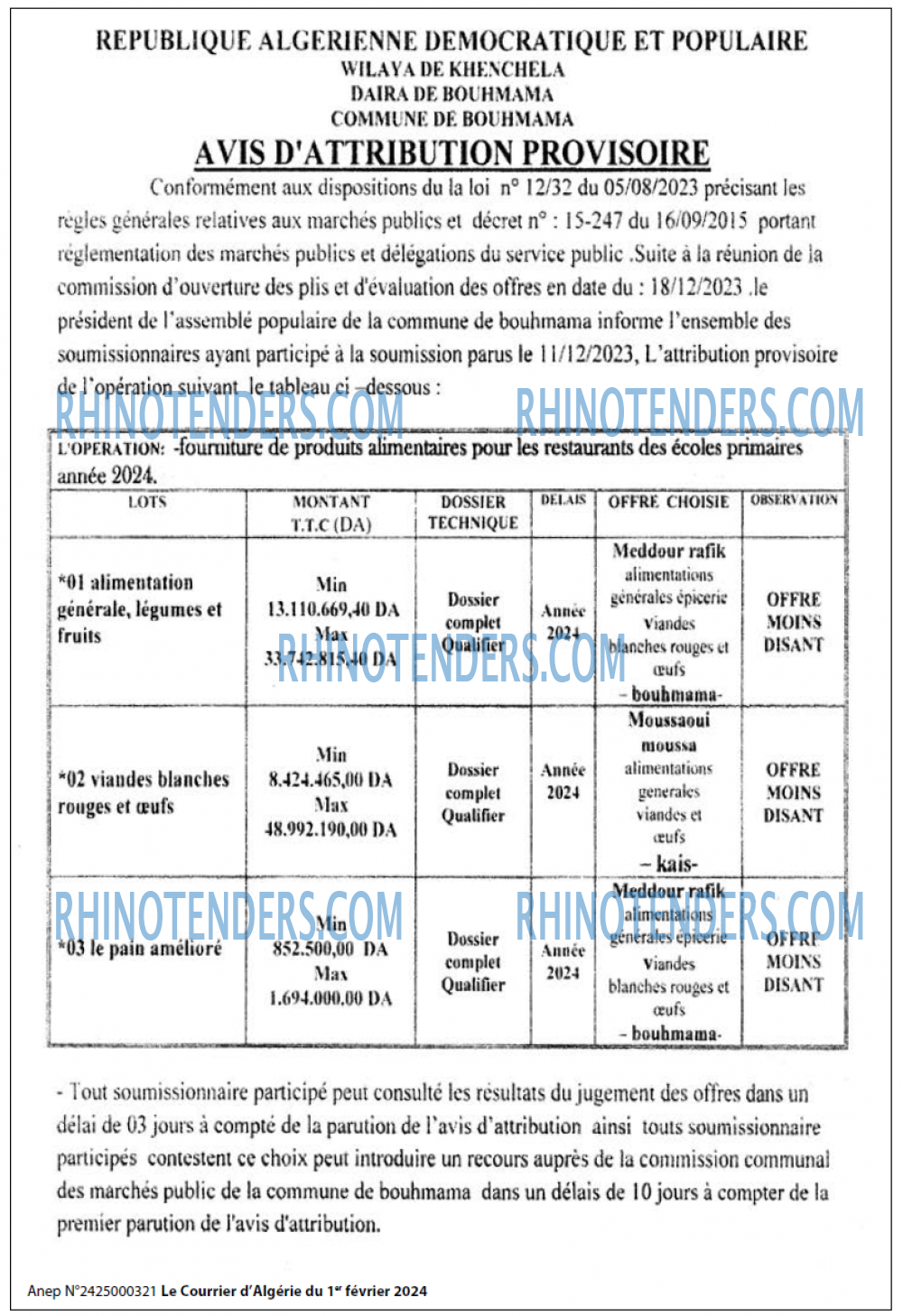 Le Courrier d'Algerie