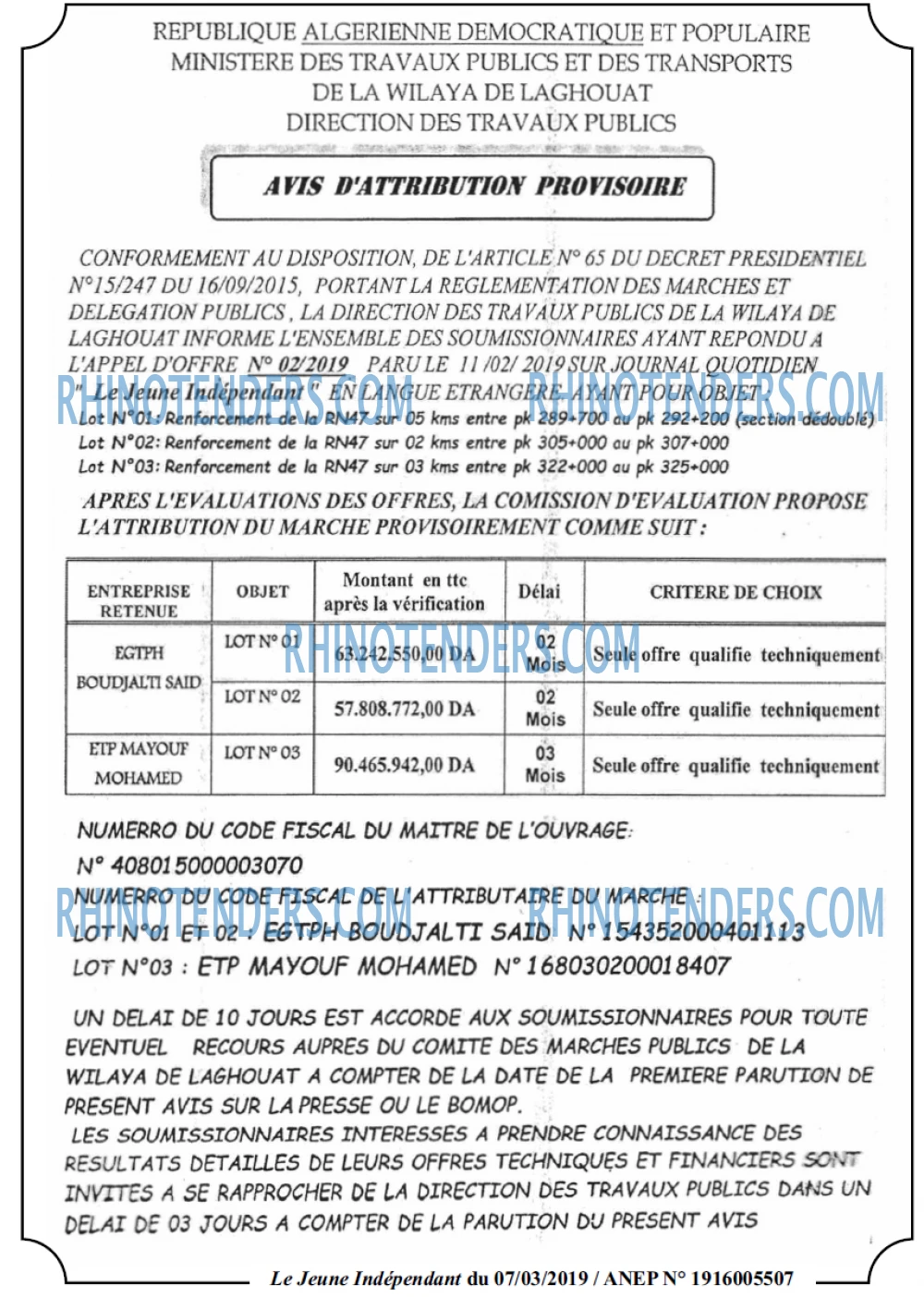 Le jeune indépendant