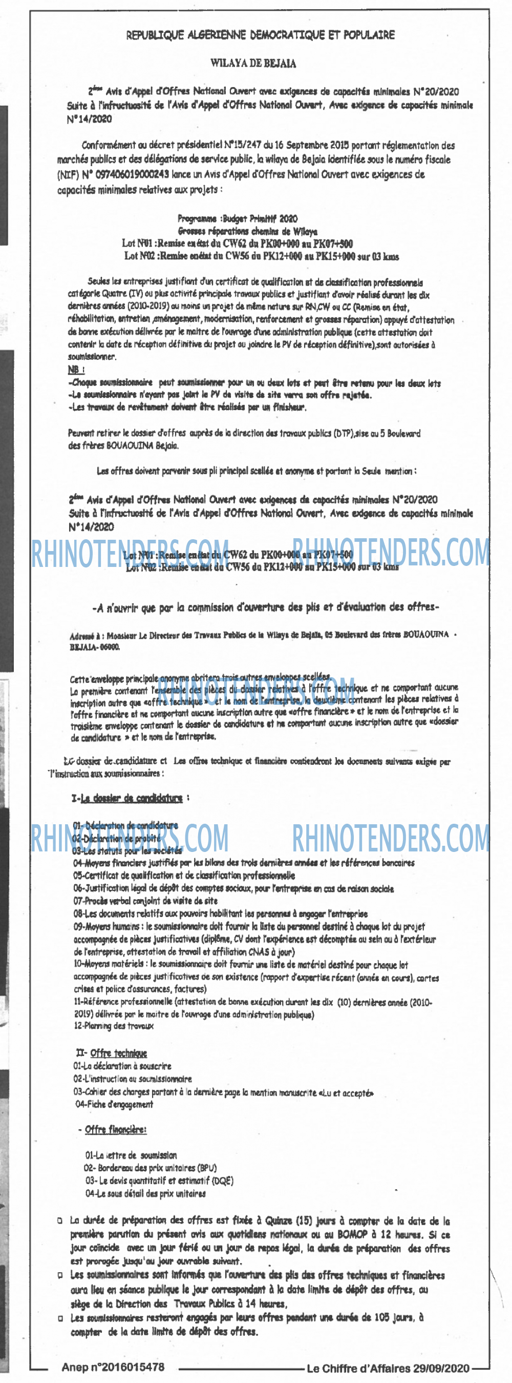 Le Chiffre d'Affaires