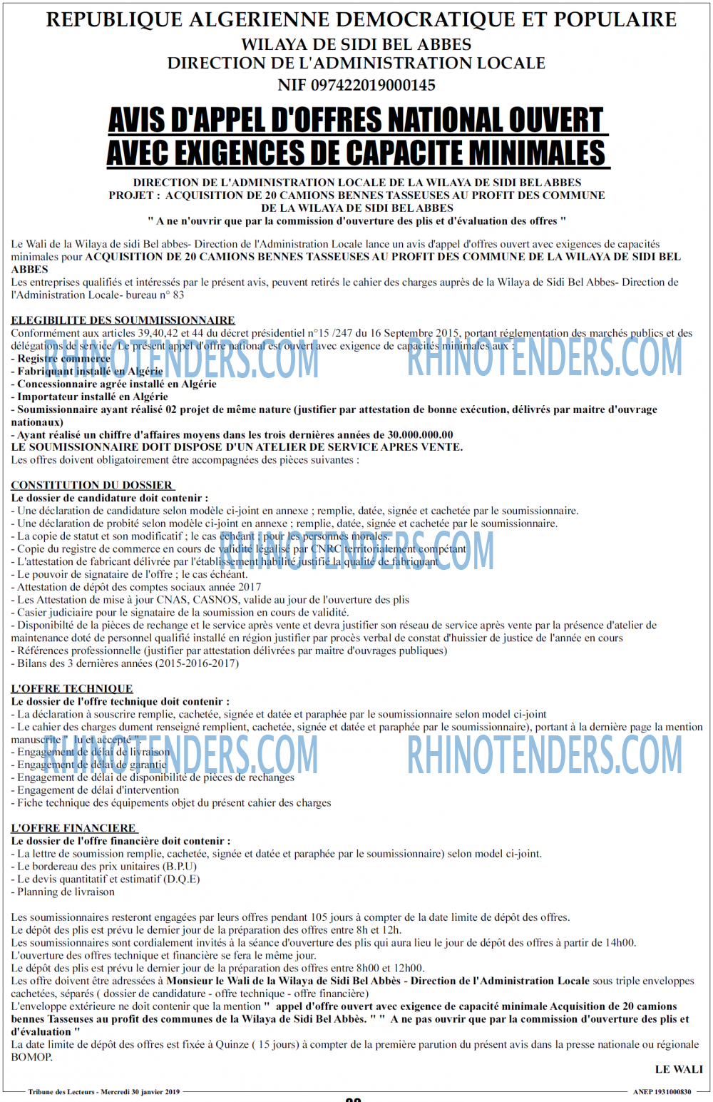 TRIBUNE DES LECTEURS