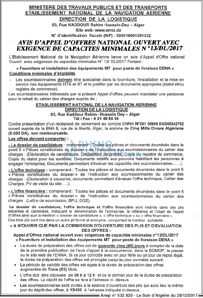 LE SOIR D'ALGERIE