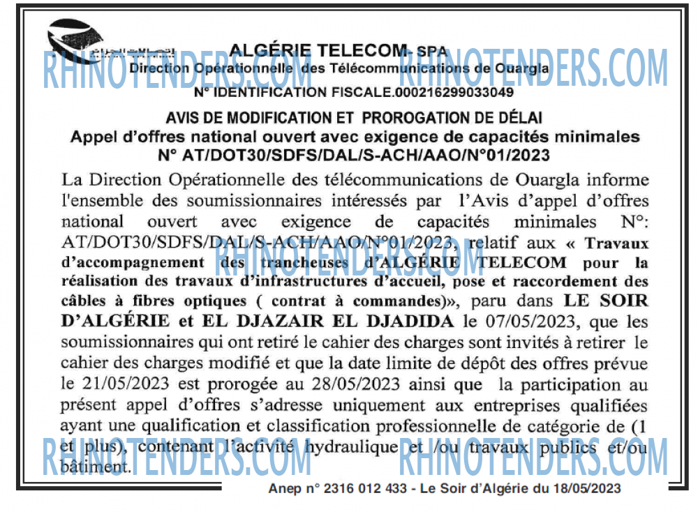 LE SOIR D'ALGERIE