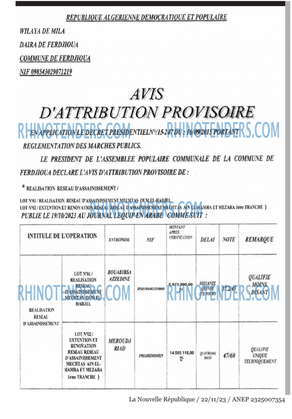 NOUVELLE REPUBLIQUE