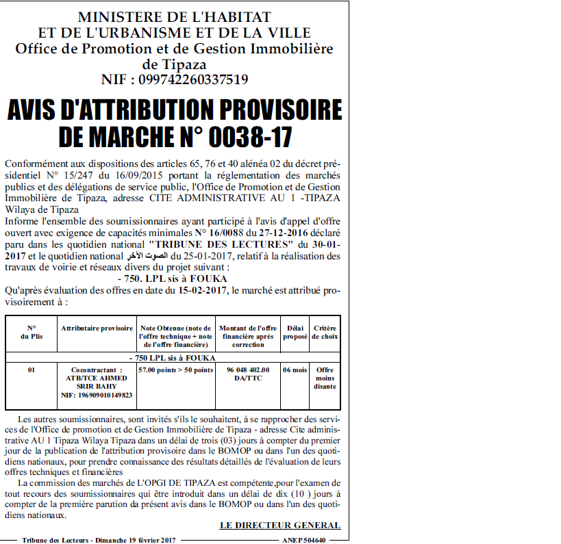 TRIBUNE DES LECTEURS