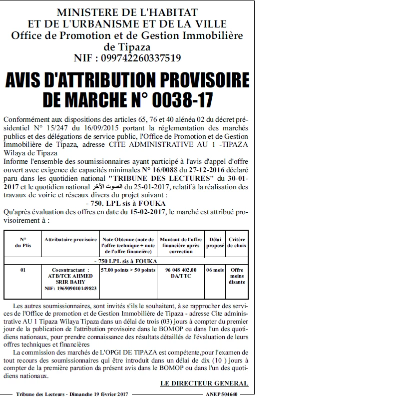 TRIBUNE DES LECTEURS