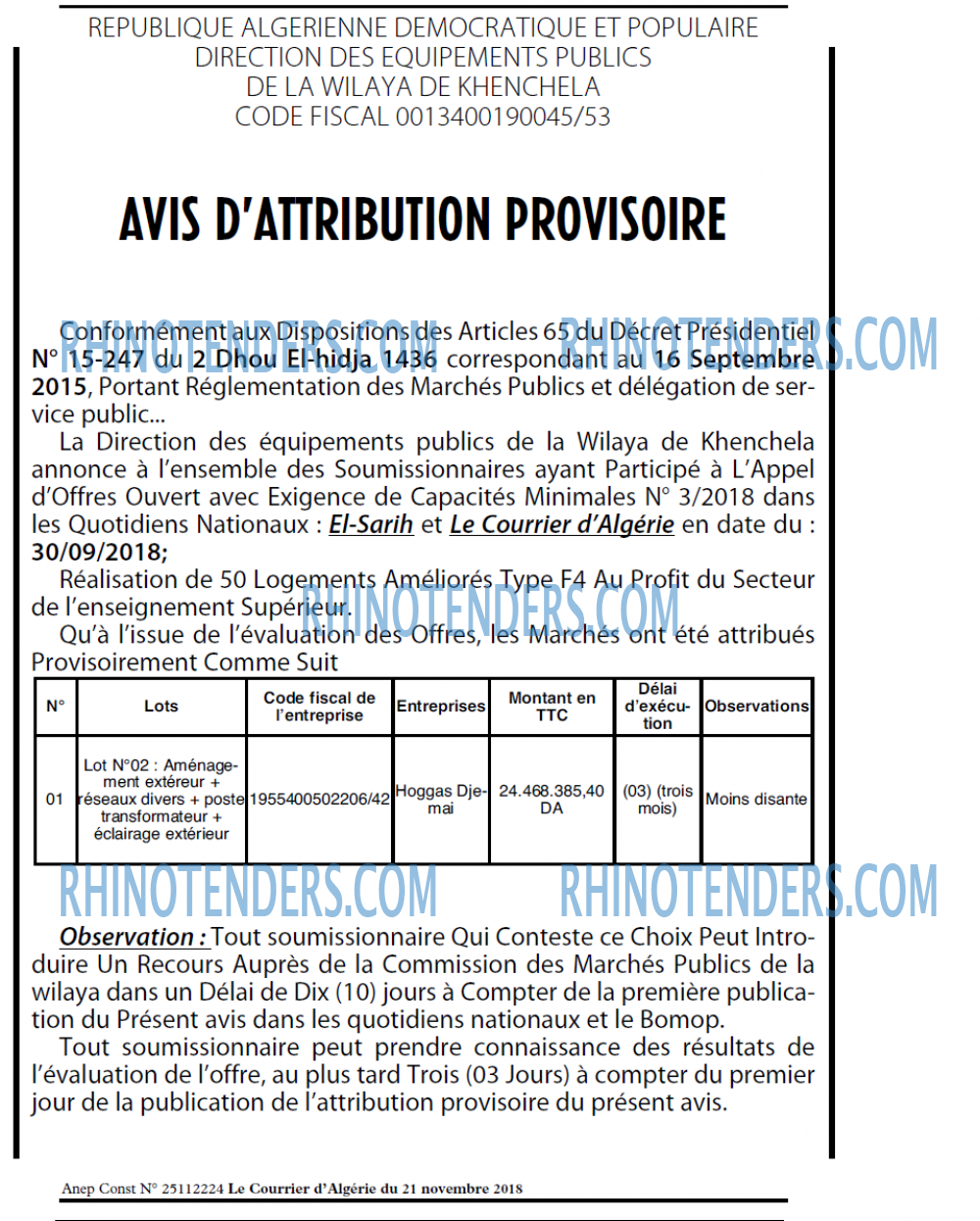 Le Courrier d'Algerie