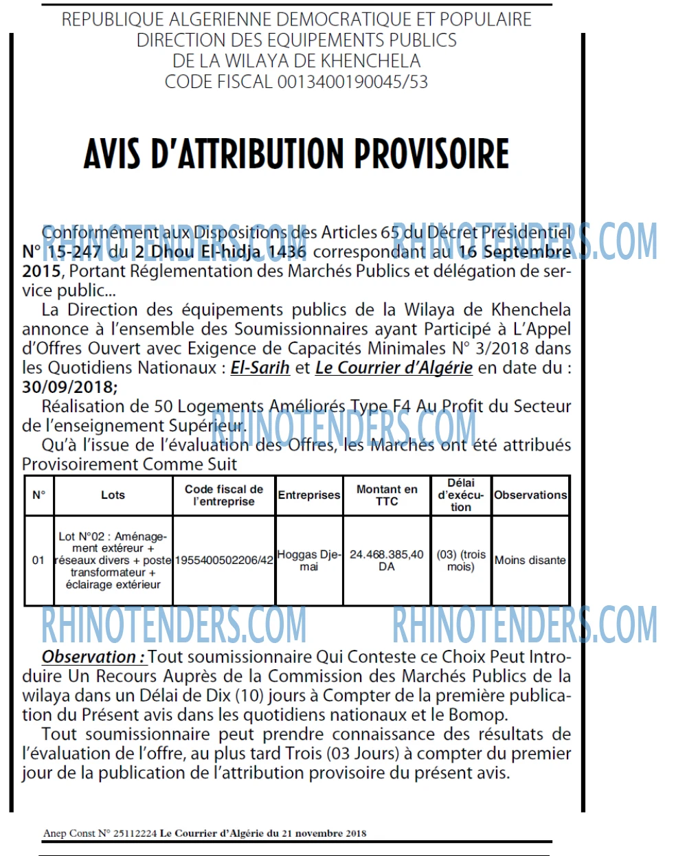 Le Courrier d'Algerie