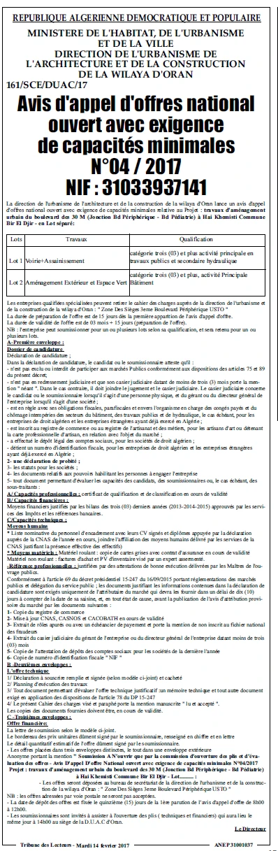 TRIBUNE DES LECTEURS