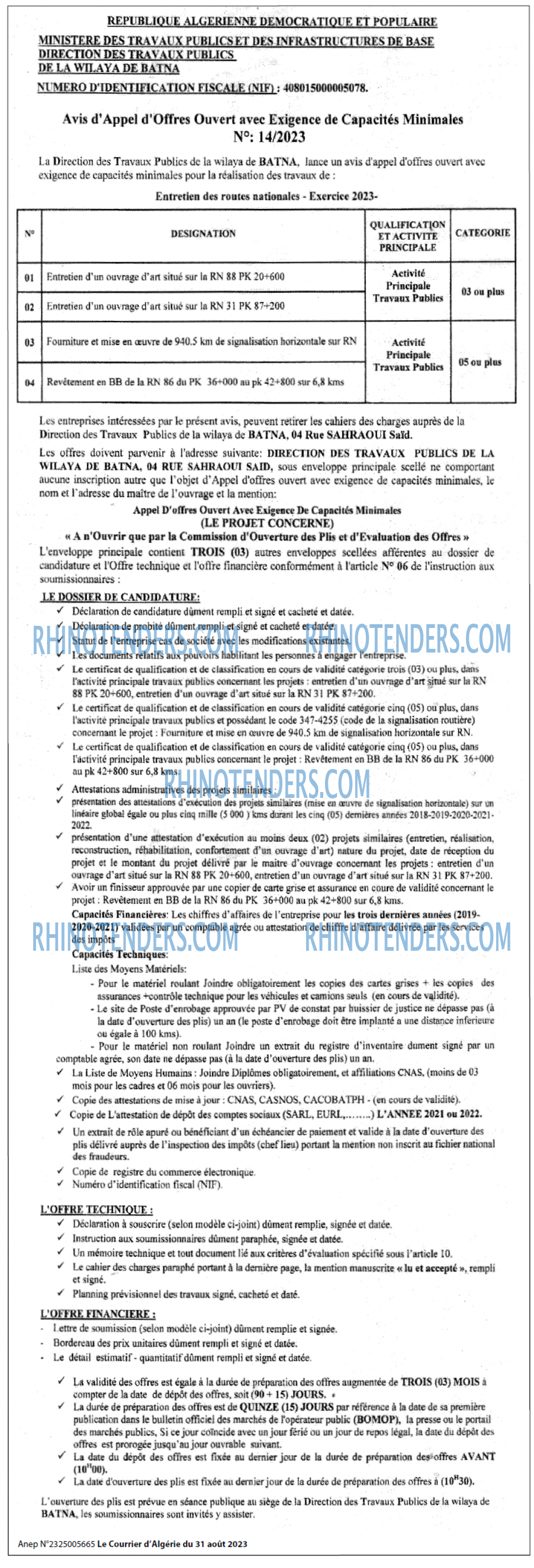 Le Courrier d'Algerie