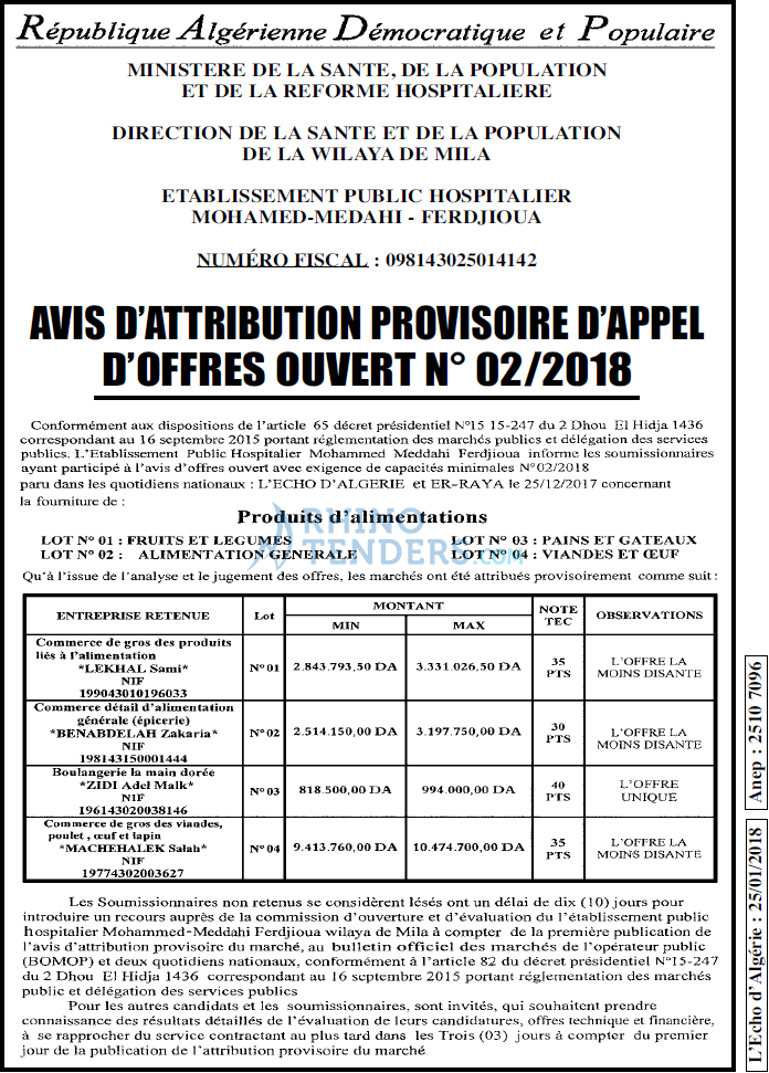 L'ECHO D'ALGERIE