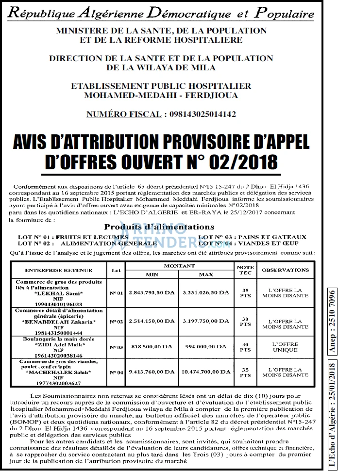 L'ECHO D'ALGERIE