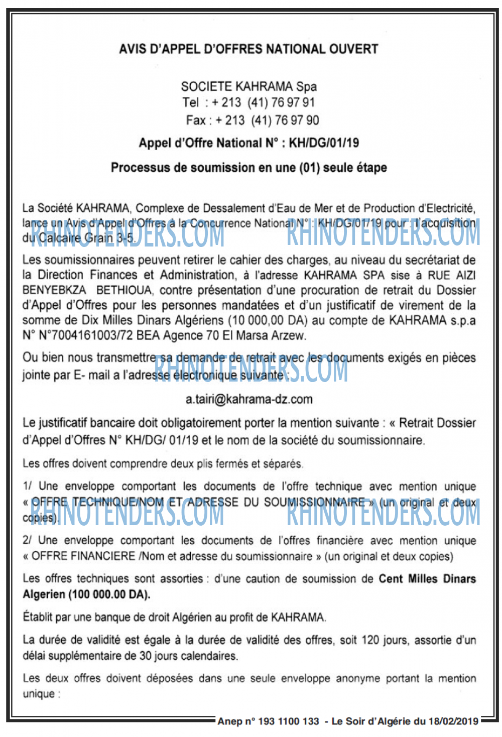 LE SOIR D'ALGERIE