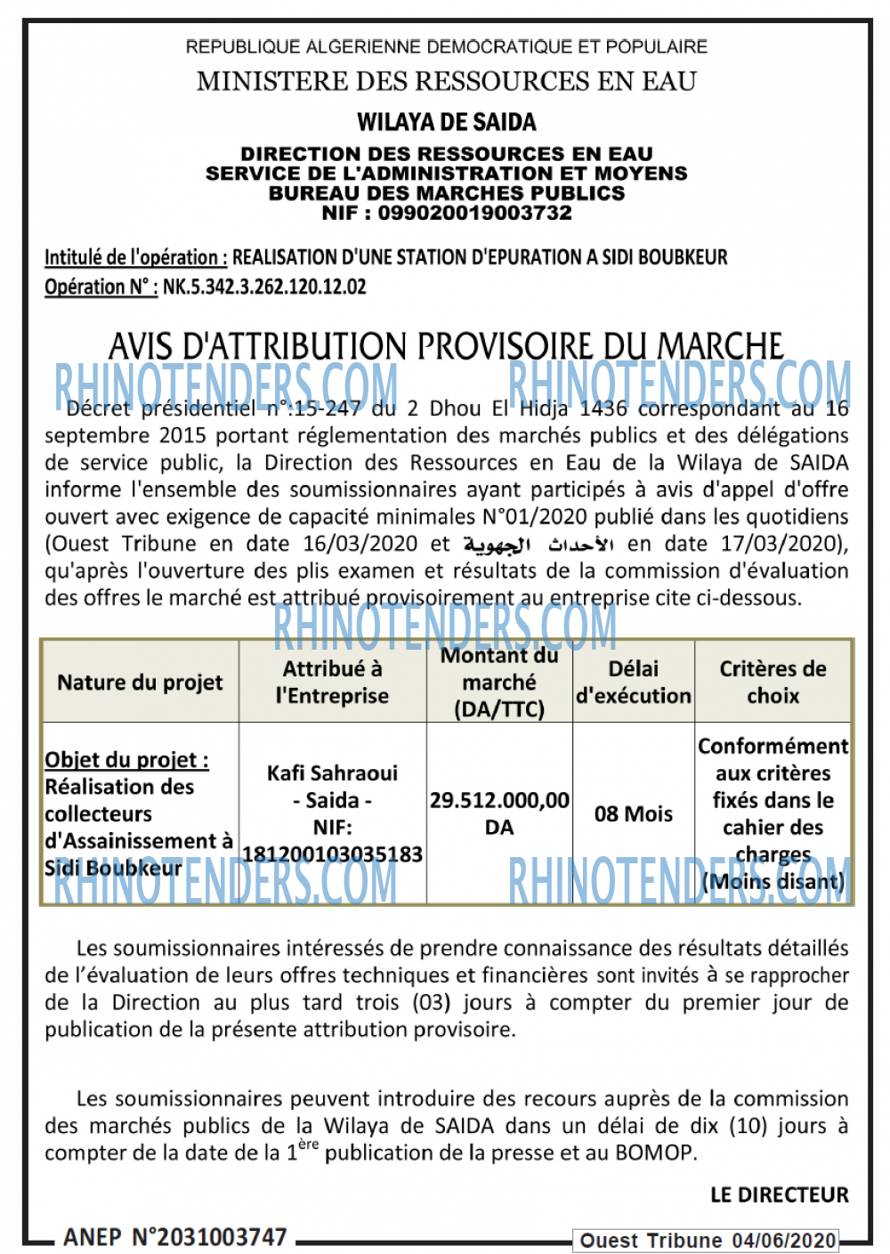 ouest TRIBUNE
