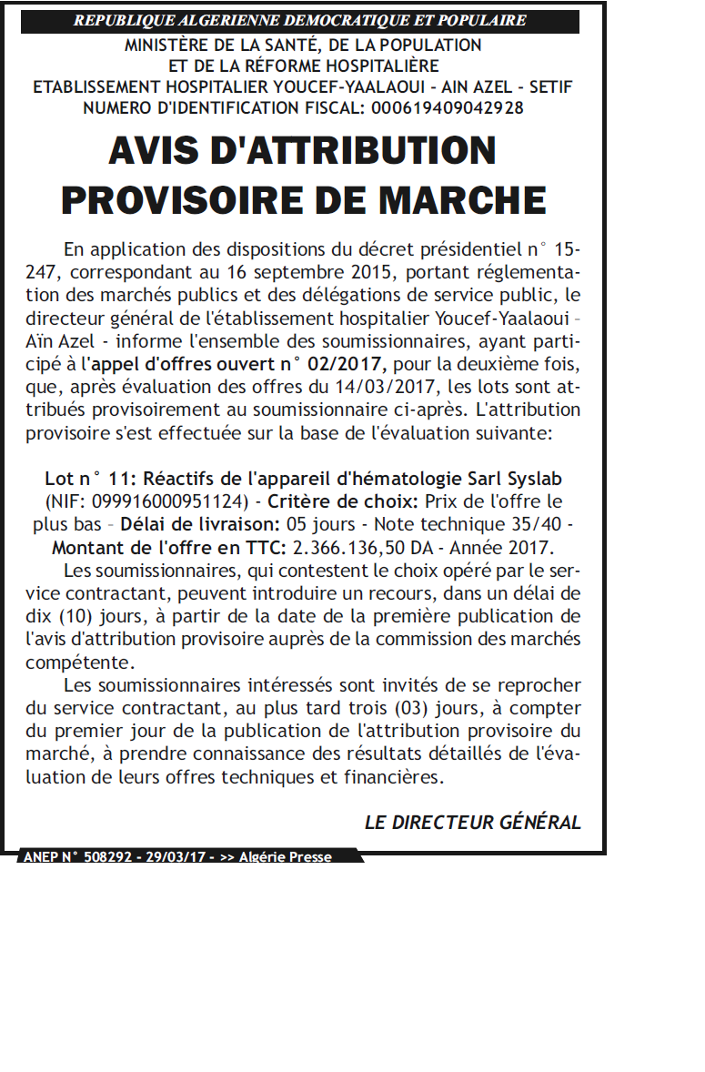 ALGERIE PRESSE