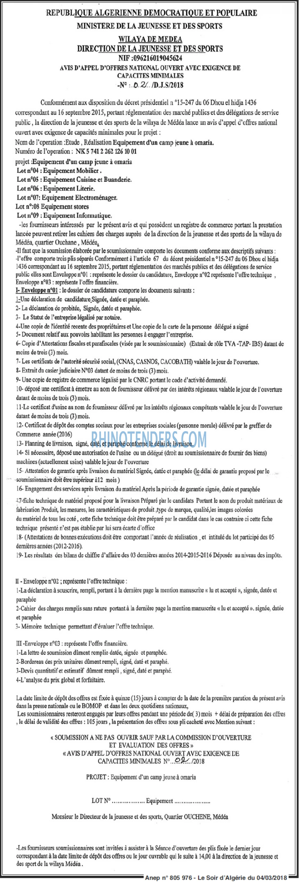 LE SOIR D'ALGERIE